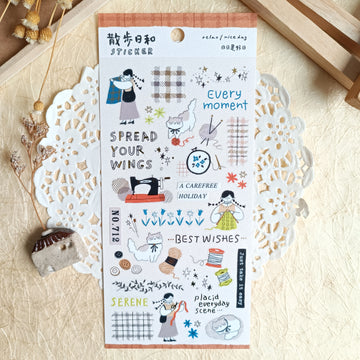 Mind Wave Relax / Nice Day Gold Foil Sticker - Craft Store