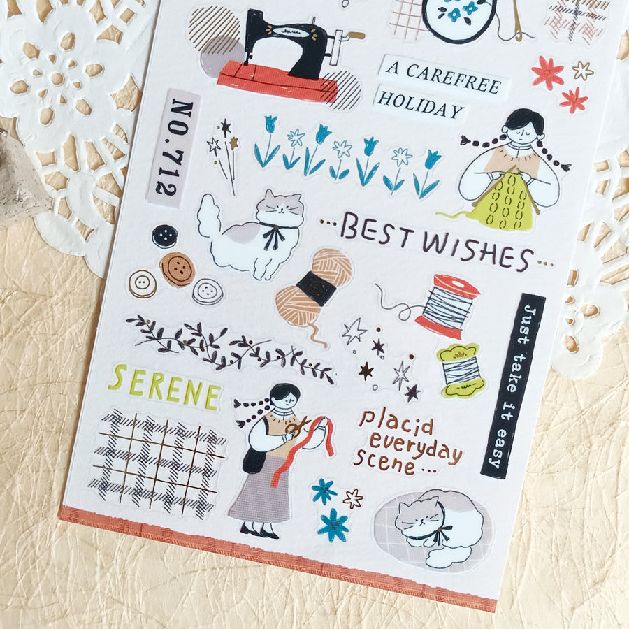 Mind Wave Relax / Nice Day Gold Foil Sticker - Craft Store
