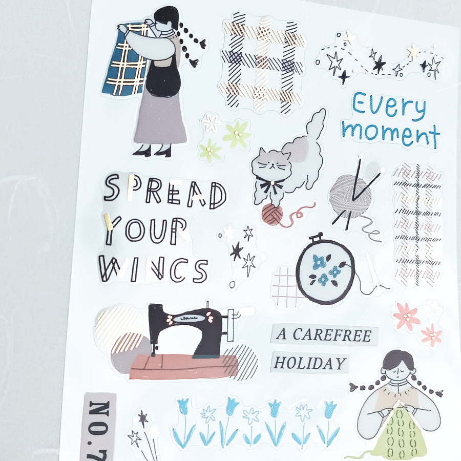 Mind Wave Relax / Nice Day Gold Foil Sticker - Craft Store