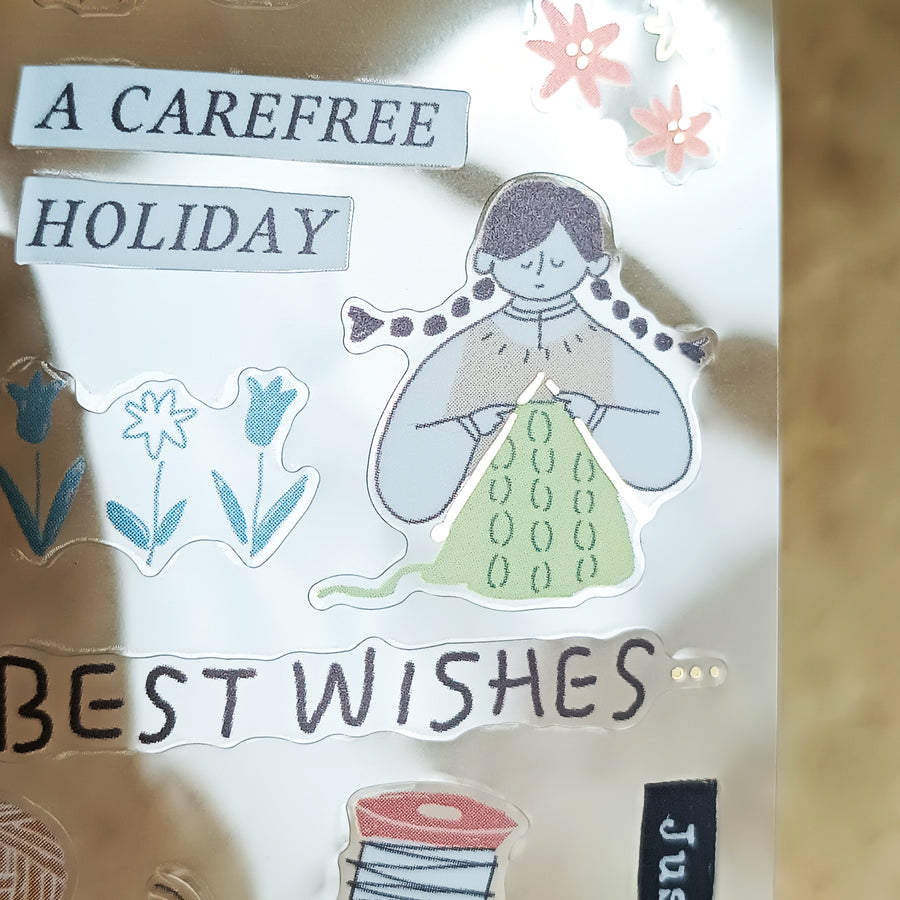 Mind Wave Relax / Nice Day Gold Foil Sticker - Craft Store