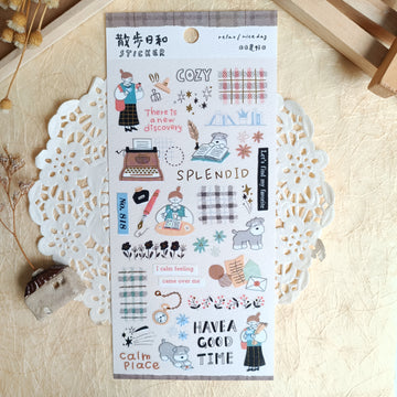 Mind Wave Relax / Nice Day Gold Foil Sticker - Stationery Store