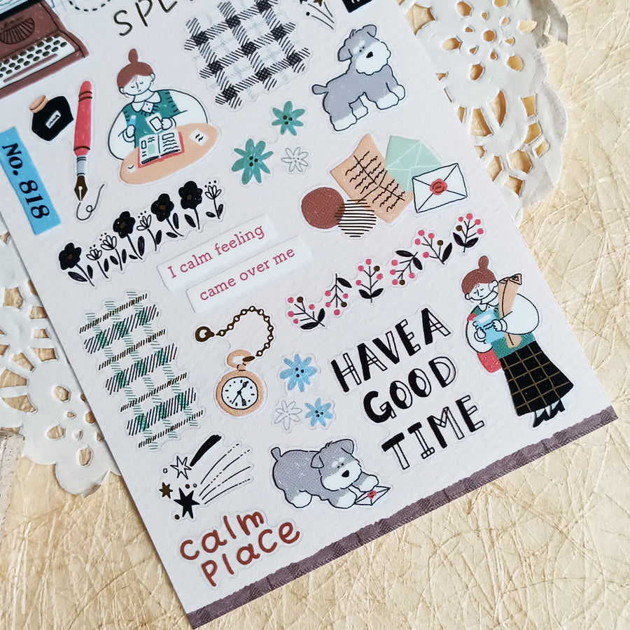 Mind Wave Relax / Nice Day Gold Foil Sticker - Stationery Store