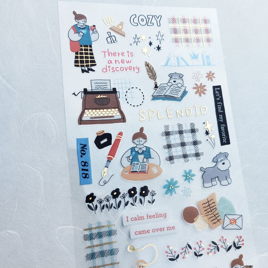 Mind Wave Relax / Nice Day Gold Foil Sticker - Stationery Store