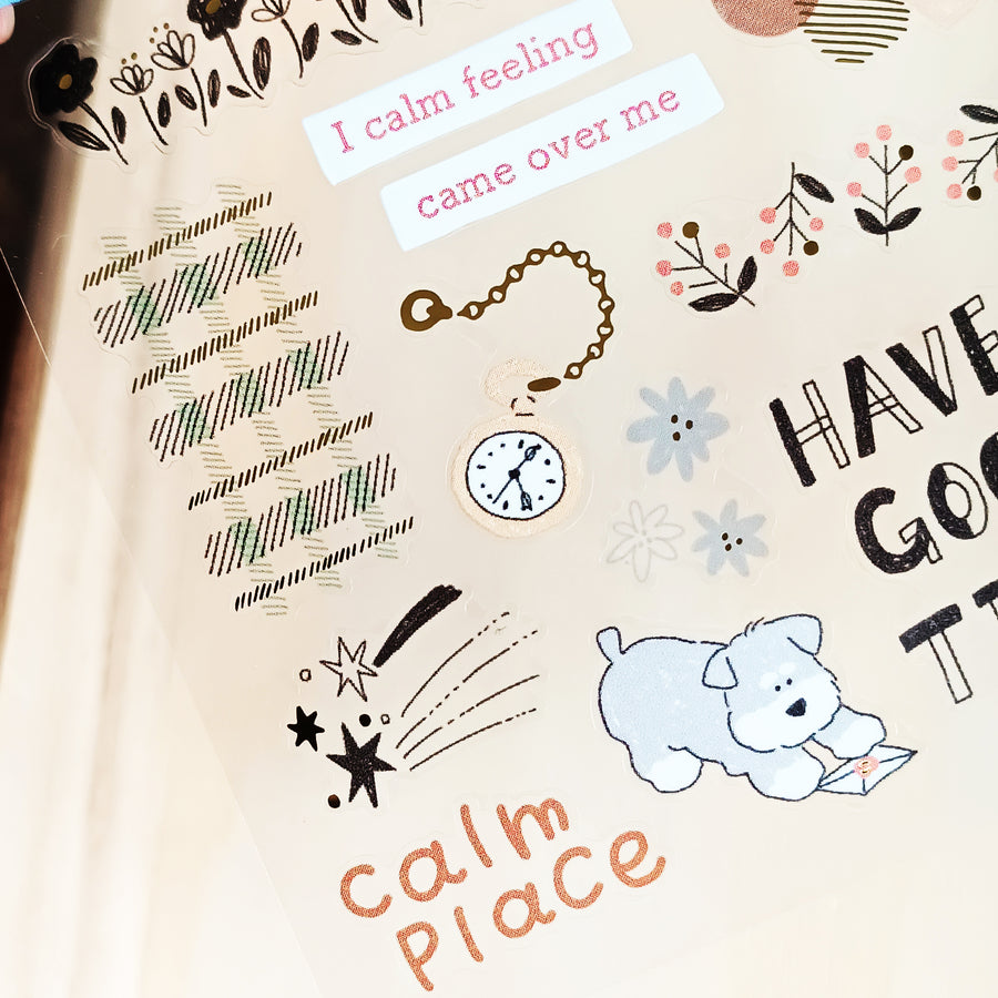 Mind Wave Relax / Nice Day Gold Foil Sticker - Stationery Store