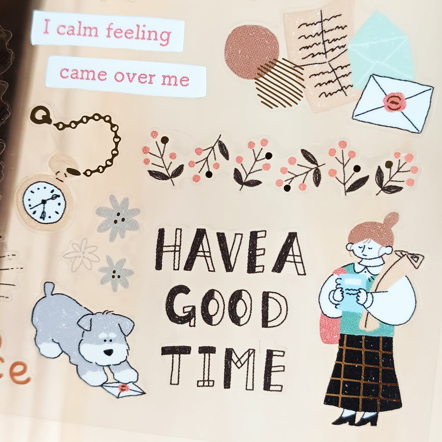 Mind Wave Relax / Nice Day Gold Foil Sticker - Stationery Store