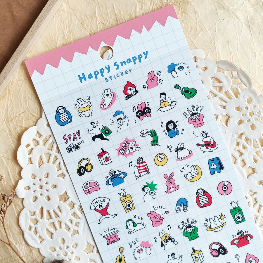 Mind Wave Happy Snappy Sticker - Pink