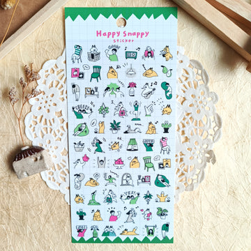 Mind Wave Happy Snappy Sticker - Green