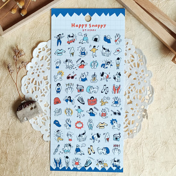 Mind Wave Happy Snappy Sticker - Blue