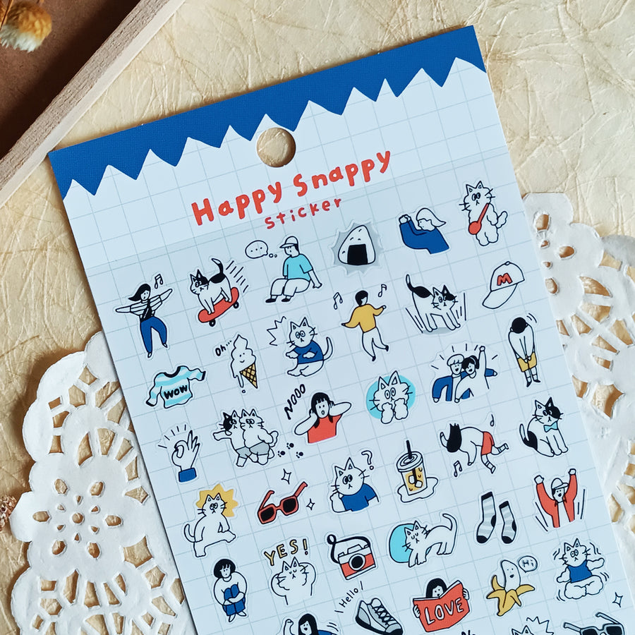 Mind Wave Happy Snappy Sticker - Blue