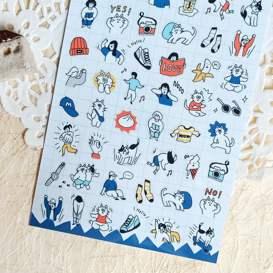 Mind Wave Happy Snappy Sticker - Blue