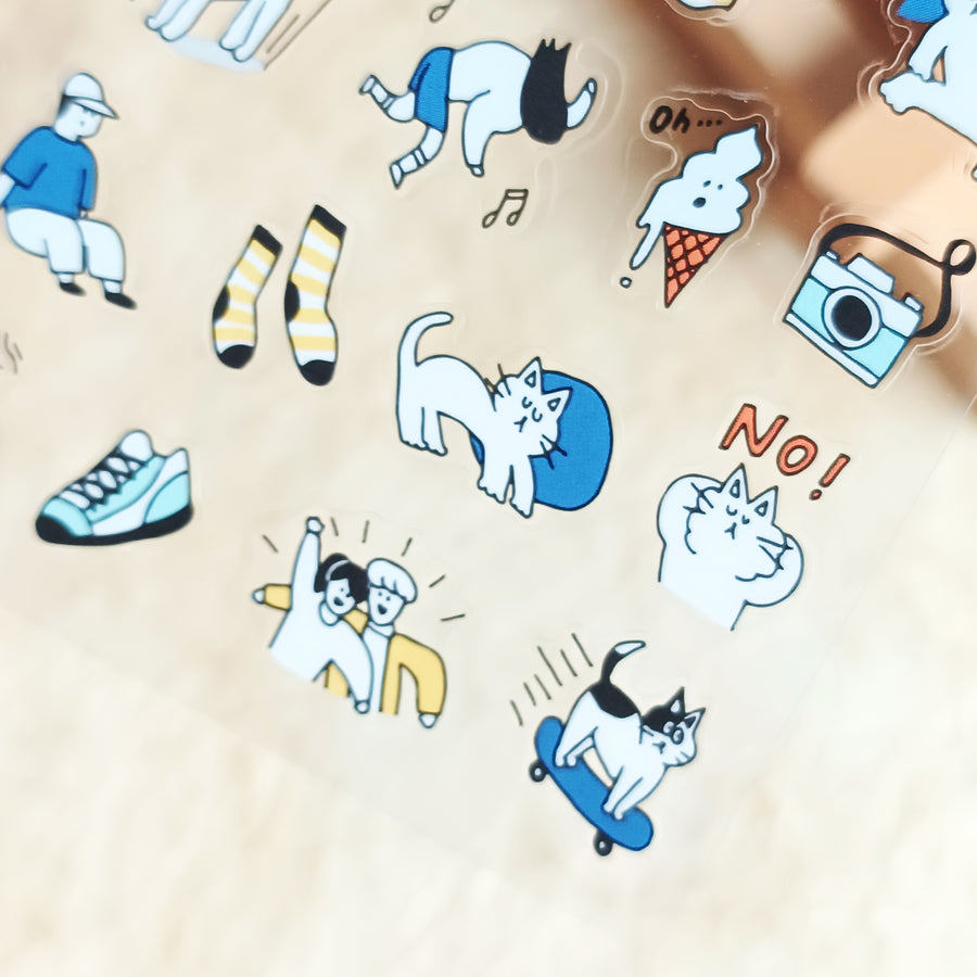 Mind Wave Happy Snappy Sticker - Blue