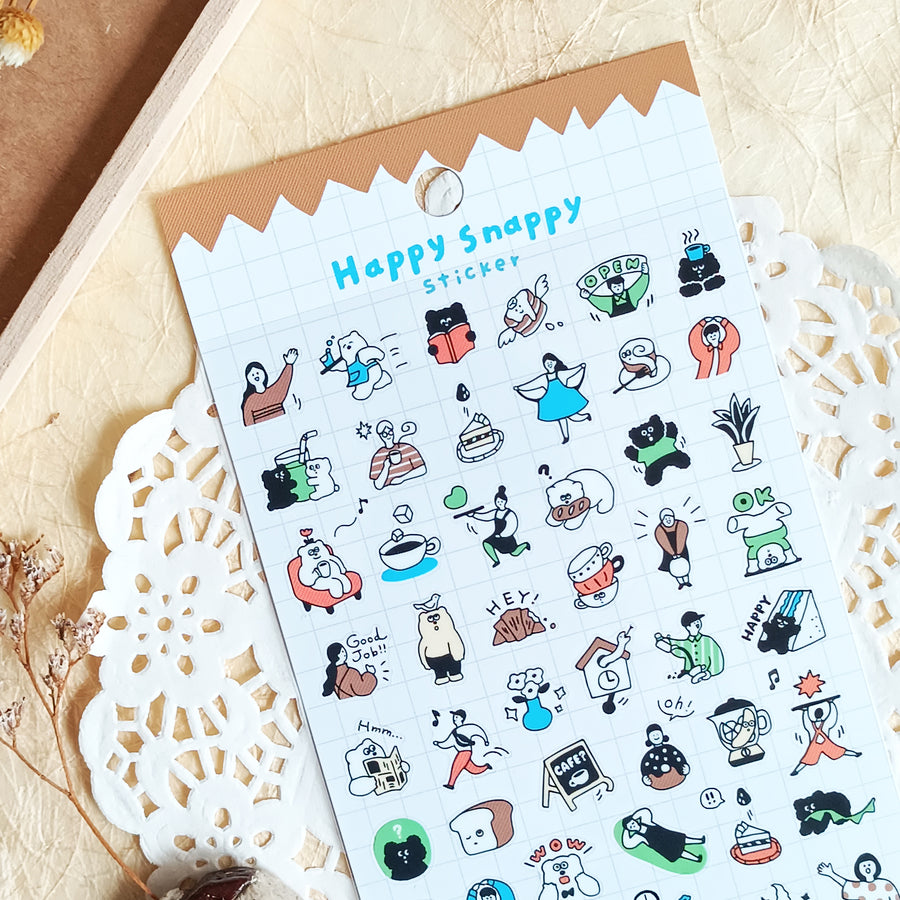 Mind Wave Happy Snappy Sticker - Brown