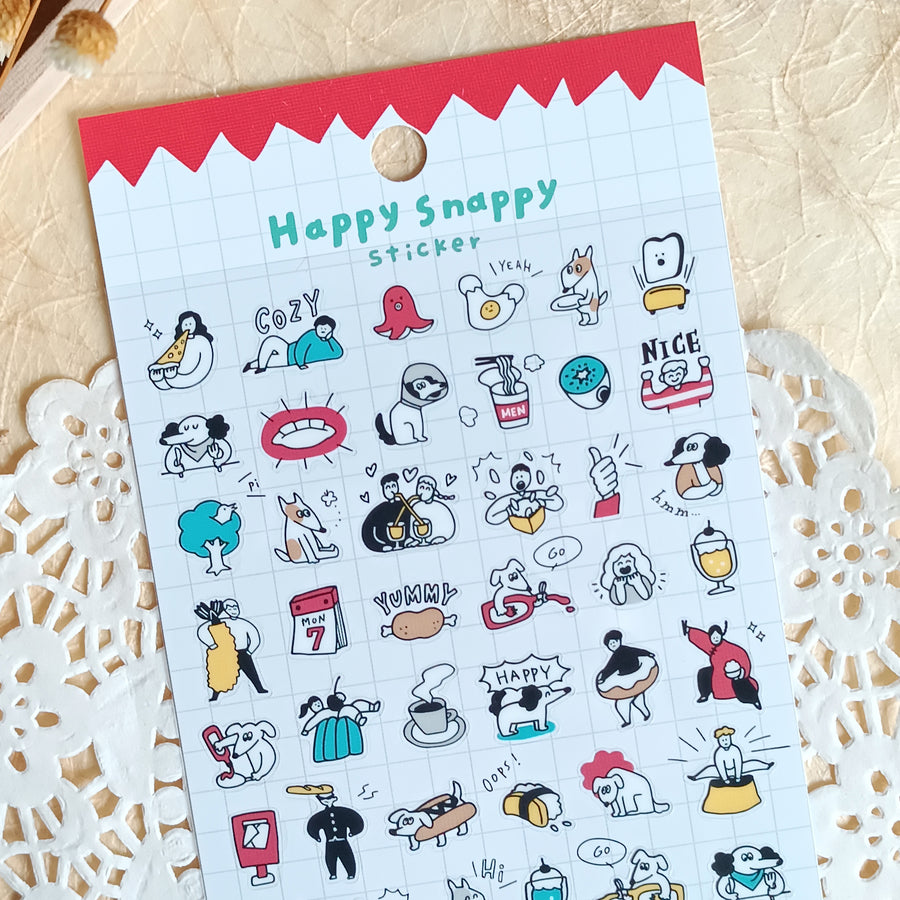 Mind Wave Happy Snappy Sticker - Red