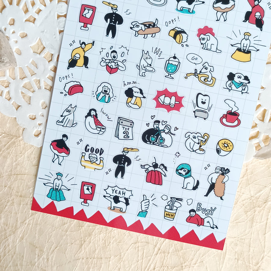 Mind Wave Happy Snappy Sticker - Red