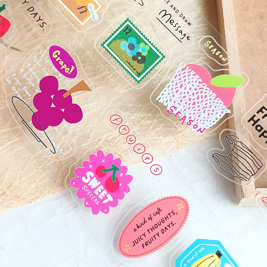 A kind of café 什物 Fruity Days Kissing-Cut PET