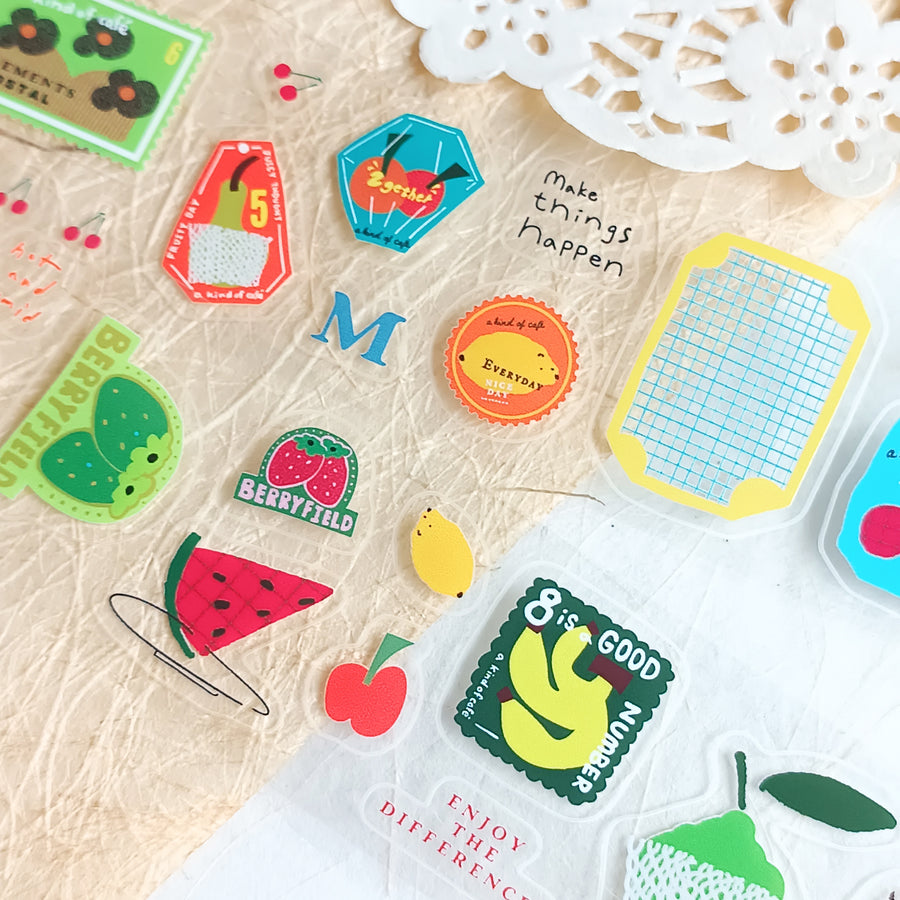 A kind of café 什物 Fruity Days Kissing-Cut PET