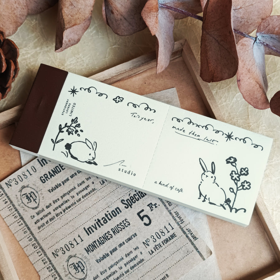 A kind of café 什物 Illustrated Mini Book Double-Split Notepad - SOM Bunny Notes