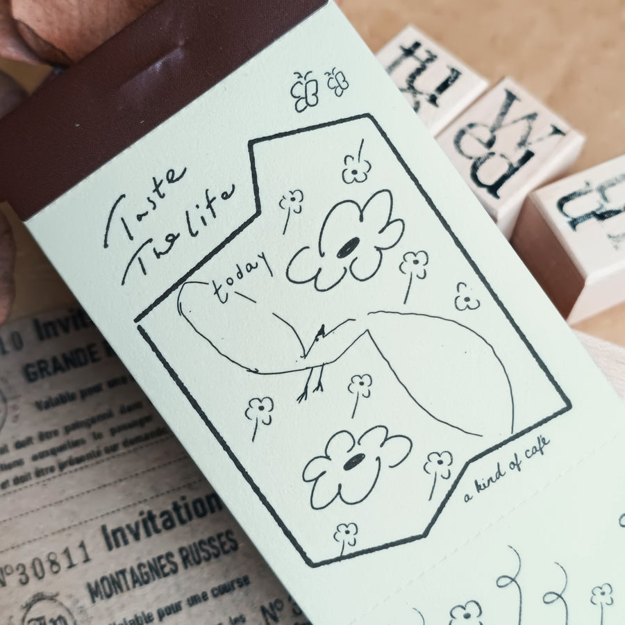 A kind of café 什物 Illustrated Mini Book Double-Split Notepad - Petal Notes