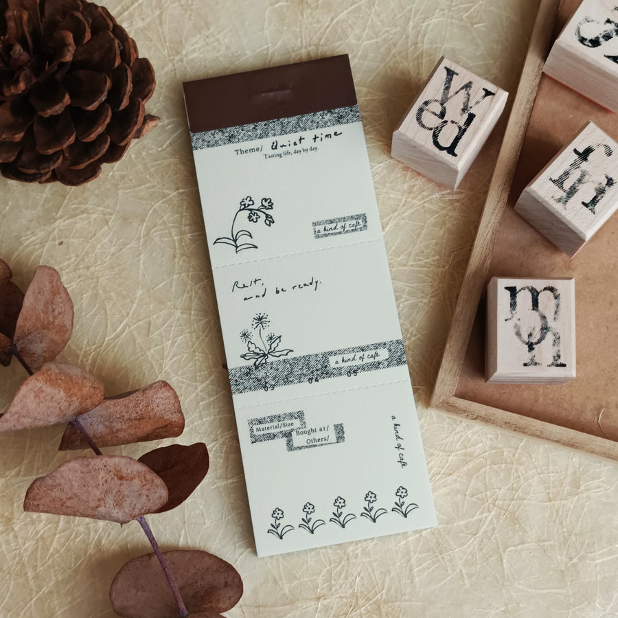 A kind of café 什物 Illustrated Mini Book Three-Split Notepad - Floral Path Notes