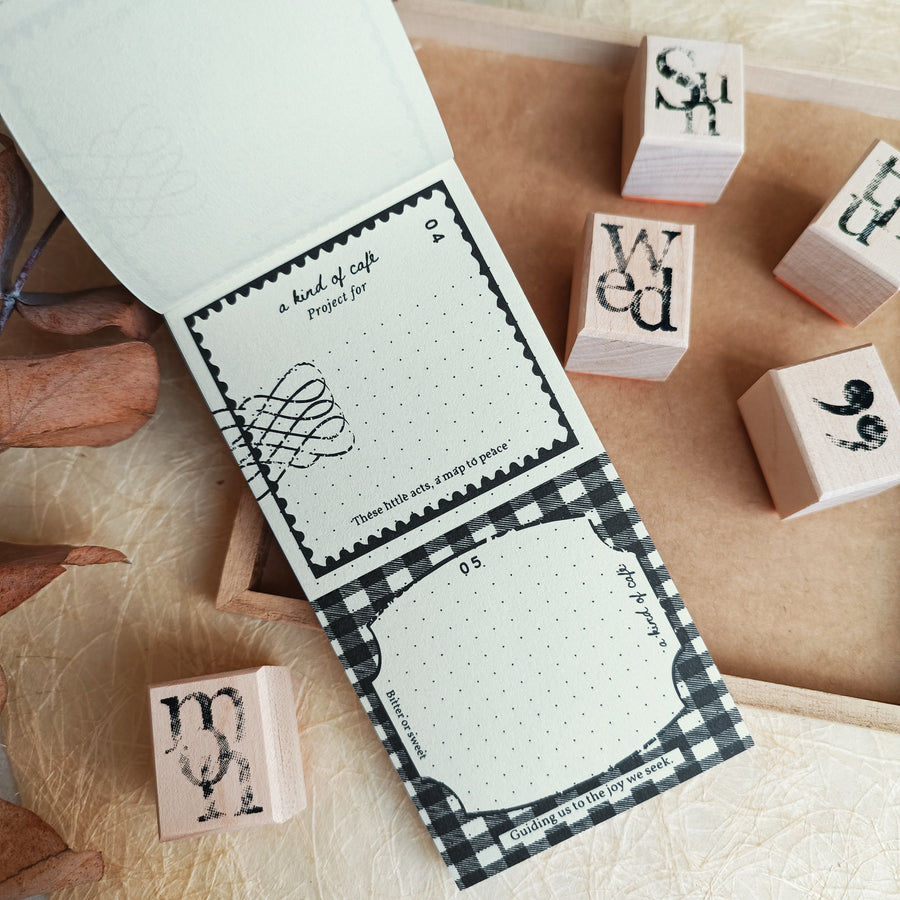 A kind of café 什物 Illustrated Mini Book Double-Split Notepad - Signboard Notes