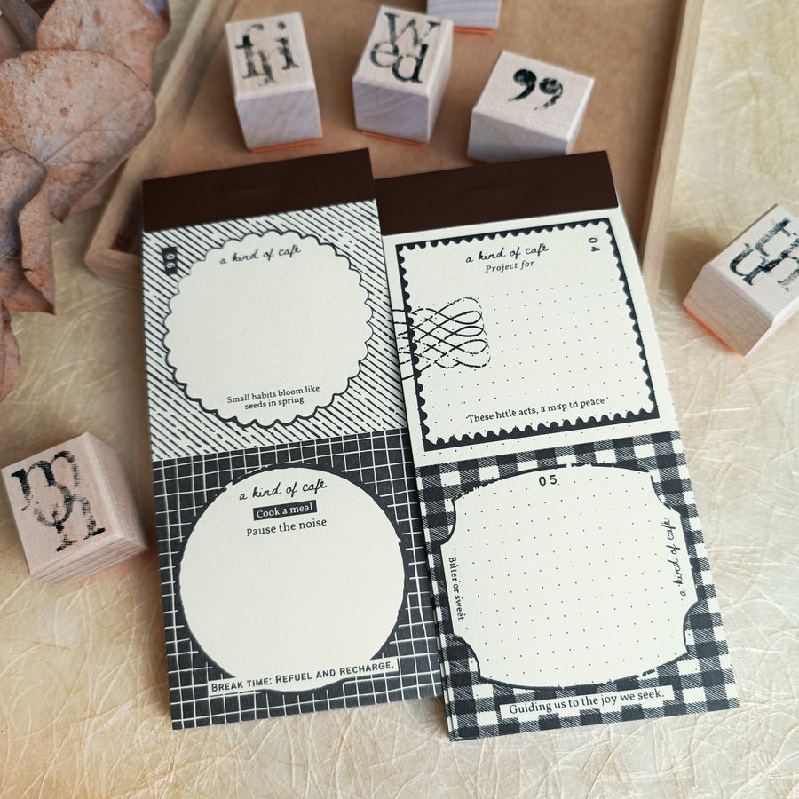 A kind of café 什物 Illustrated Mini Book Double-Split Notepad - Signboard Notes