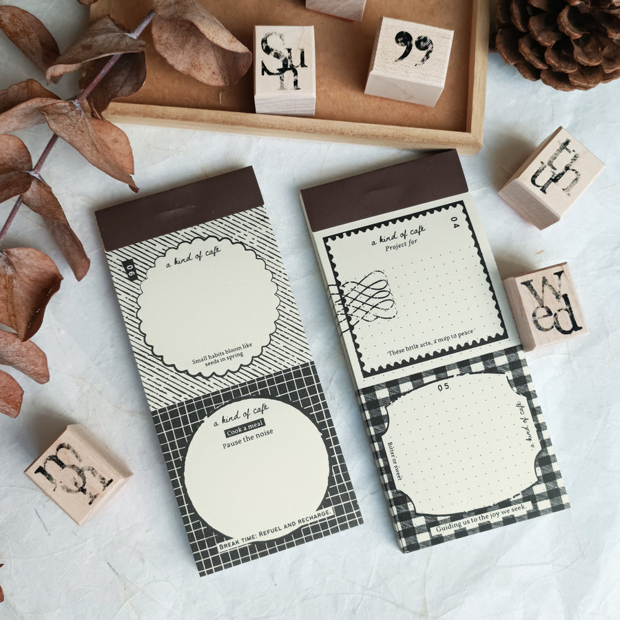 A kind of café 什物 Illustrated Mini Book Double-Split Notepad - Signboard Notes