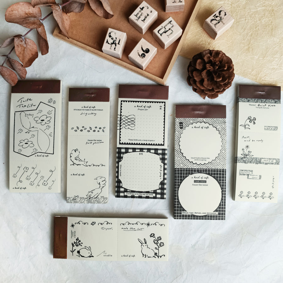 A kind of café 什物 Illustrated Mini Book Double-Split Notepad - Signboard Notes