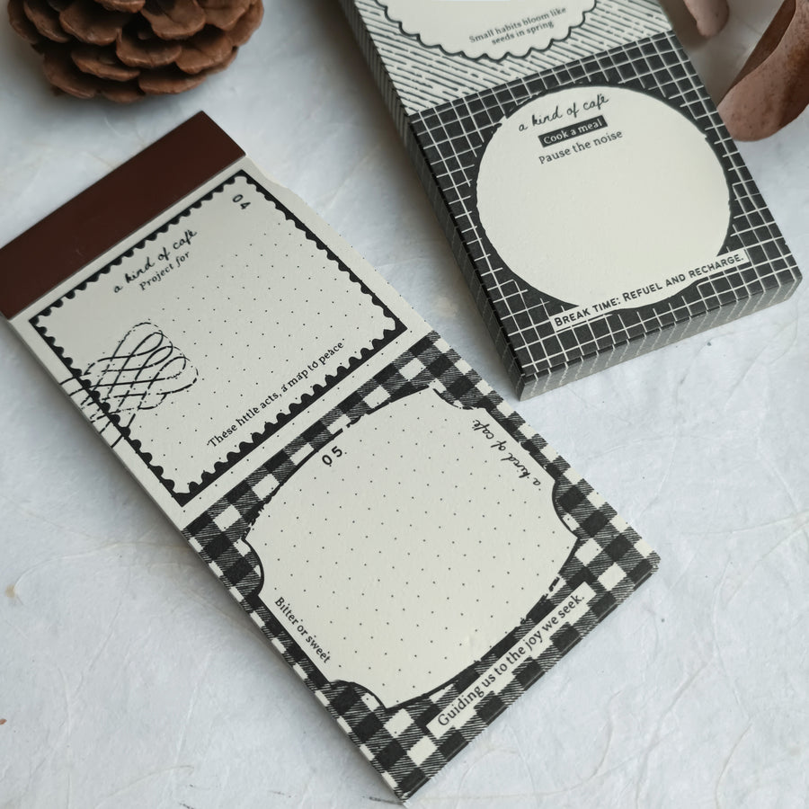 A kind of café 什物 Illustrated Mini Book Double-Split Notepad - Signboard Notes