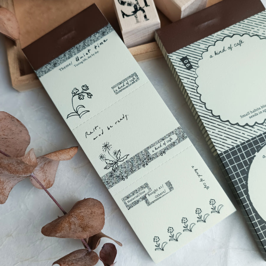 A kind of café 什物 Illustrated Mini Book Three-Split Notepad - Floral Path Notes