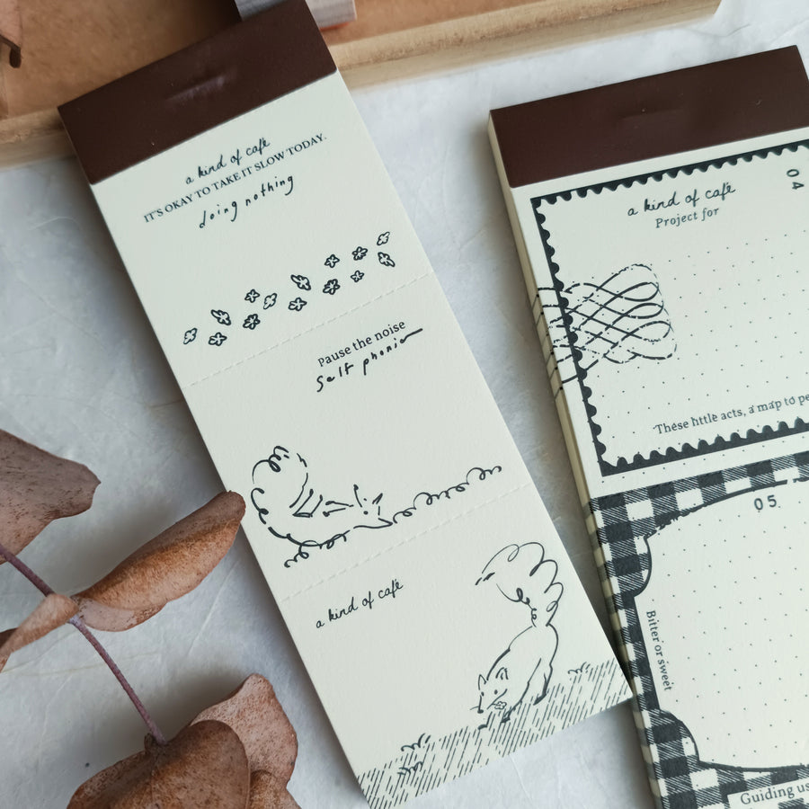 A kind of café 什物 Illustrated Mini Book Three-Split Notepad - Fox Frolic Notes