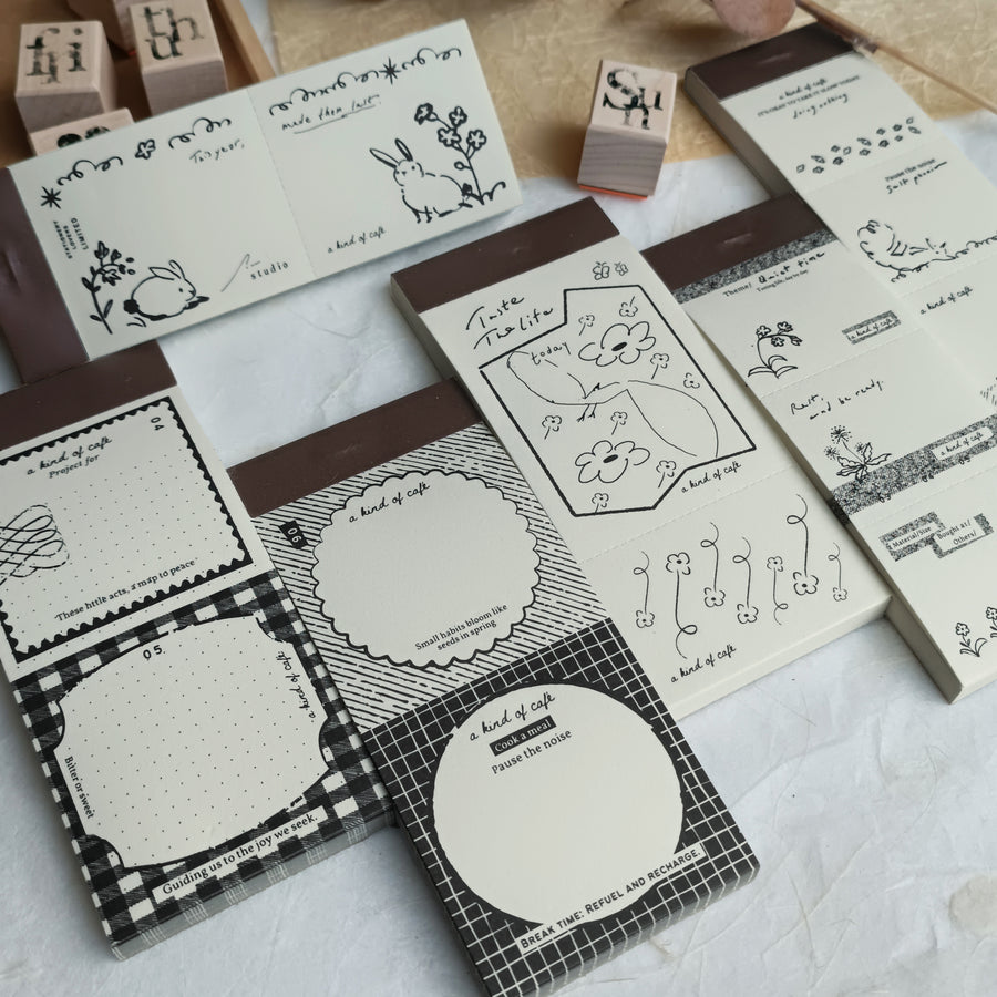 A kind of café 什物 Illustrated Mini Book Double-Split Notepad - Signboard Notes