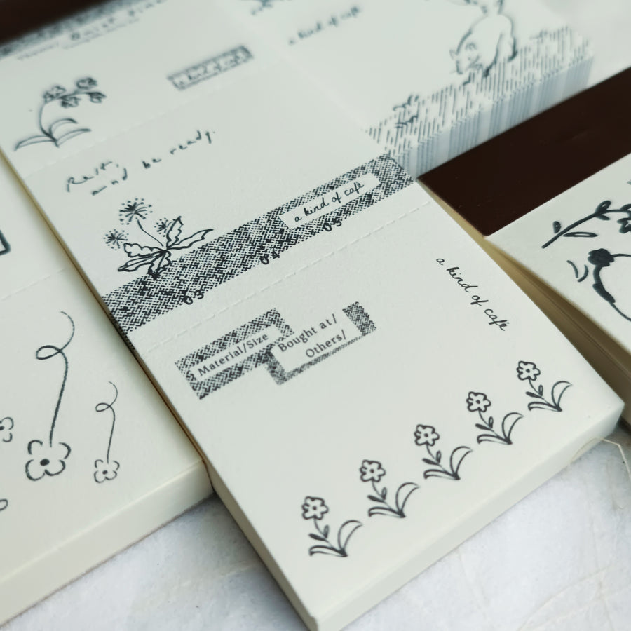 A kind of café 什物 Illustrated Mini Book Double-Split Notepad - Petal Notes