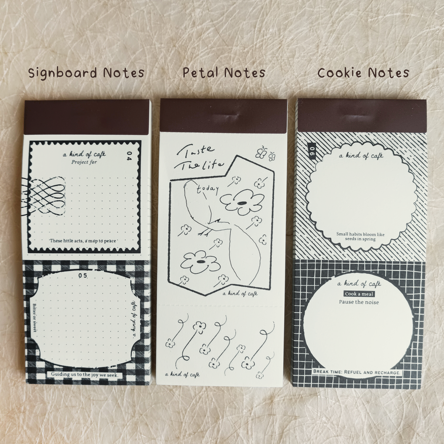 A kind of café 什物 Illustrated Mini Book Double-Split Notepad - Signboard Notes
