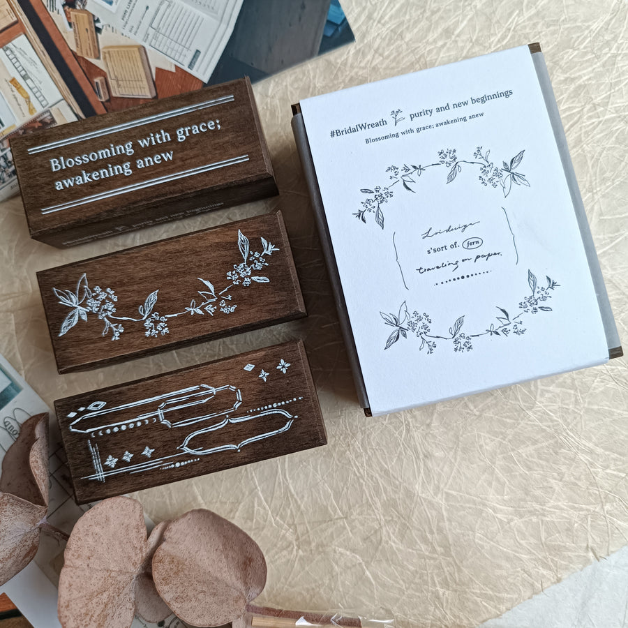 loidesign x somesortoffern x T.O.P Bridal Wreath rubber stamp set