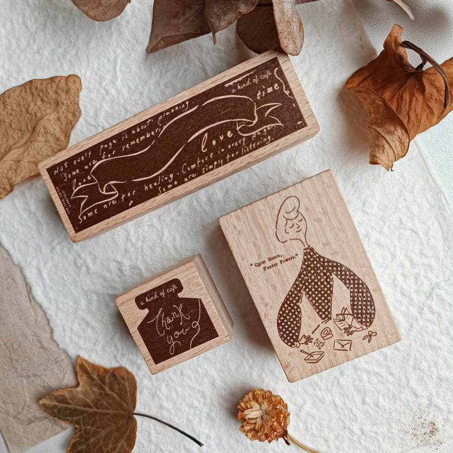 A kind of café 什物 Poetry Ribbon Rubber Stamps