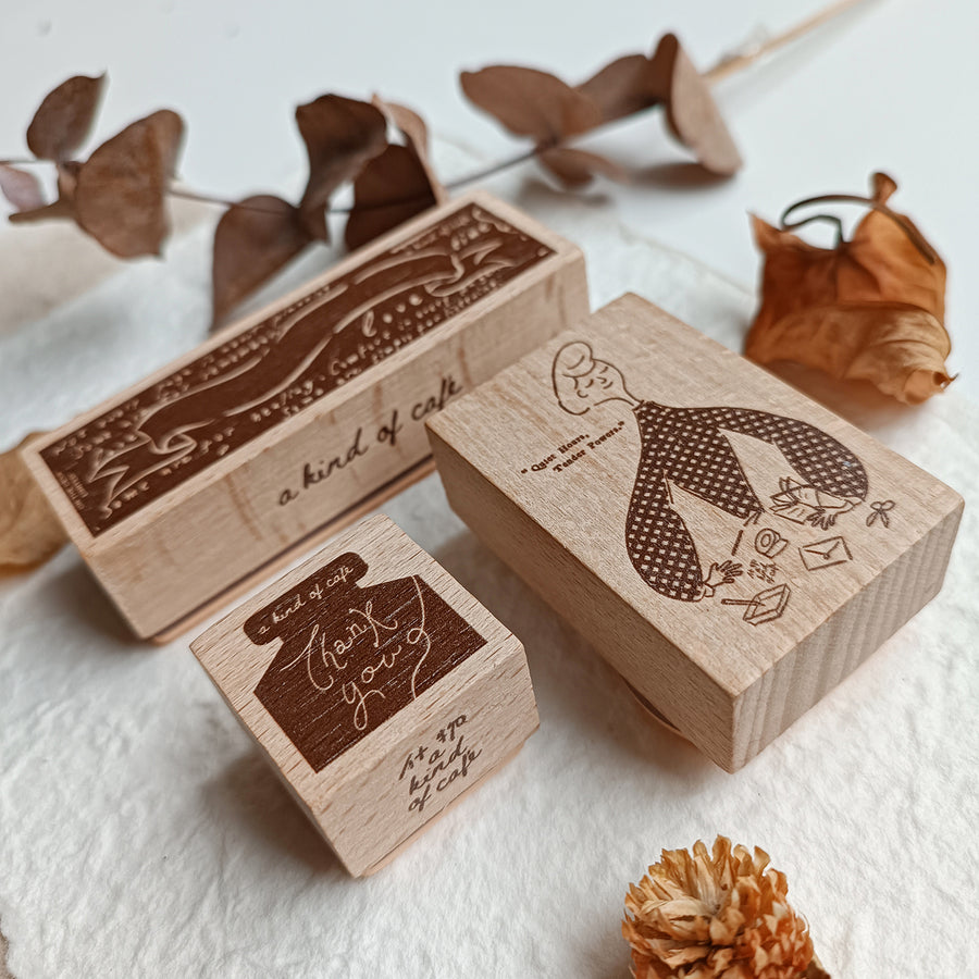 A kind of café 什物 Poetry Ribbon Rubber Stamps