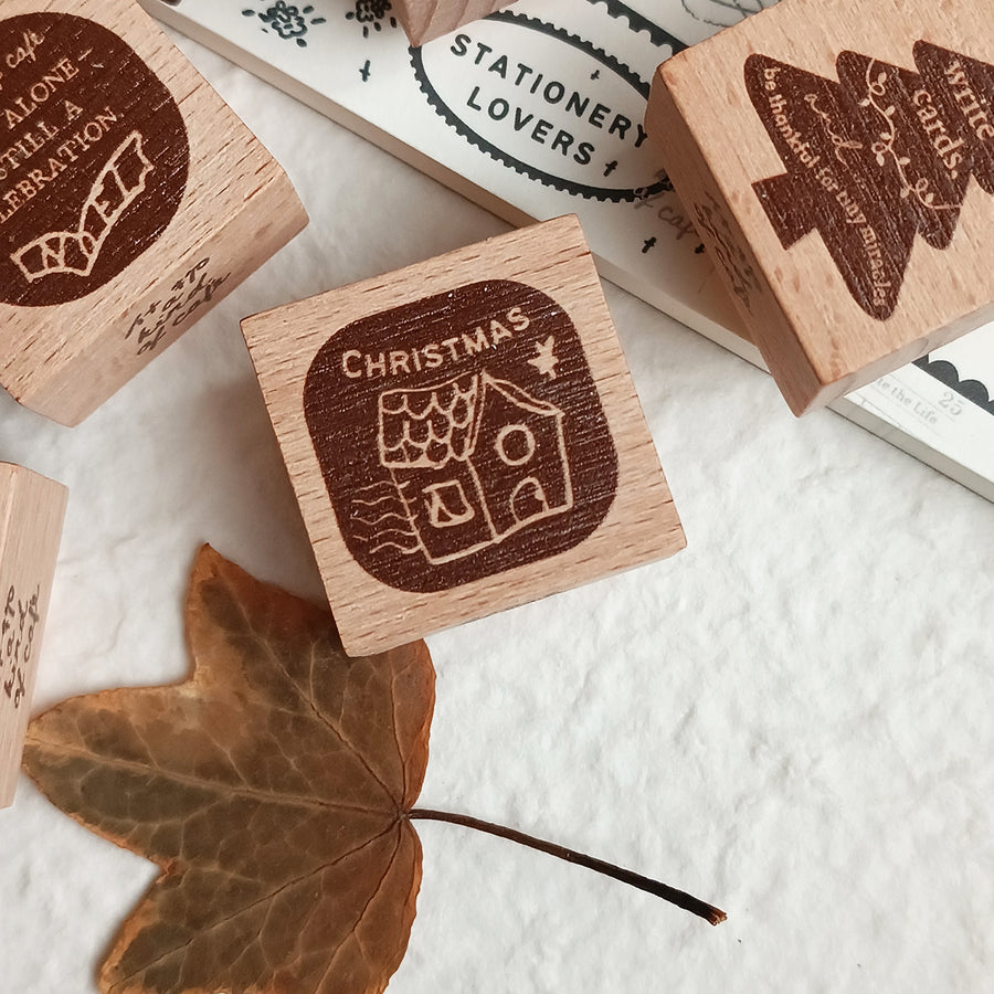 A kind of café 什物 Christmas Series Wooden Stamps | Full Set 6 Designs