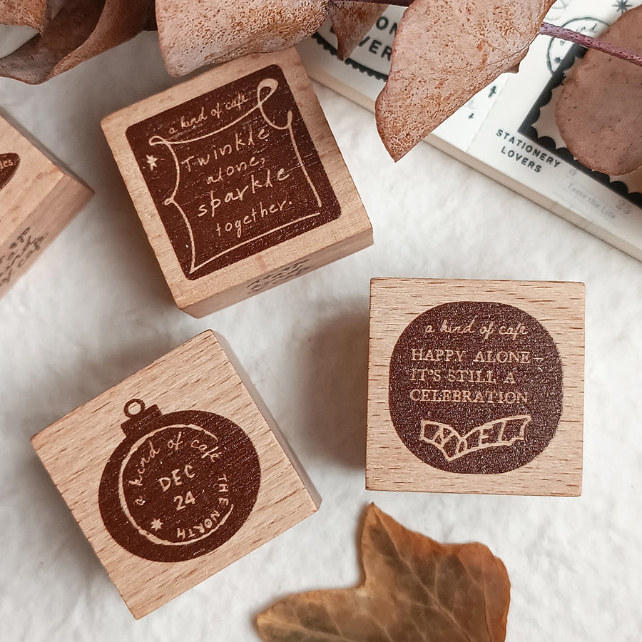 A kind of café 什物 Christmas Series Wooden Stamps | Full Set 6 Designs