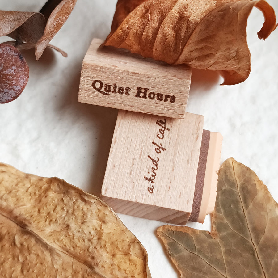 A kind of café 什物 word Rubber Stamp - Quiet Hours ,Tender Powers, Journal ,Stationery Lovers