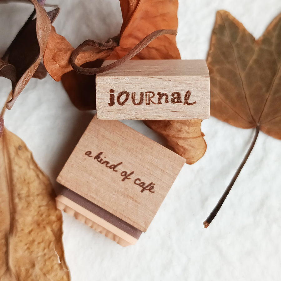 A kind of café 什物 word Rubber Stamp - Quiet Hours ,Tender Powers, Journal ,Stationery Lovers