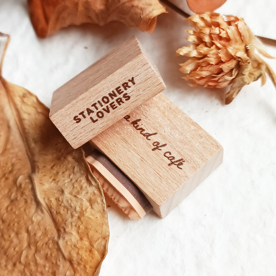 A kind of café 什物 word Rubber Stamp - Quiet Hours ,Tender Powers, Journal ,Stationery Lovers