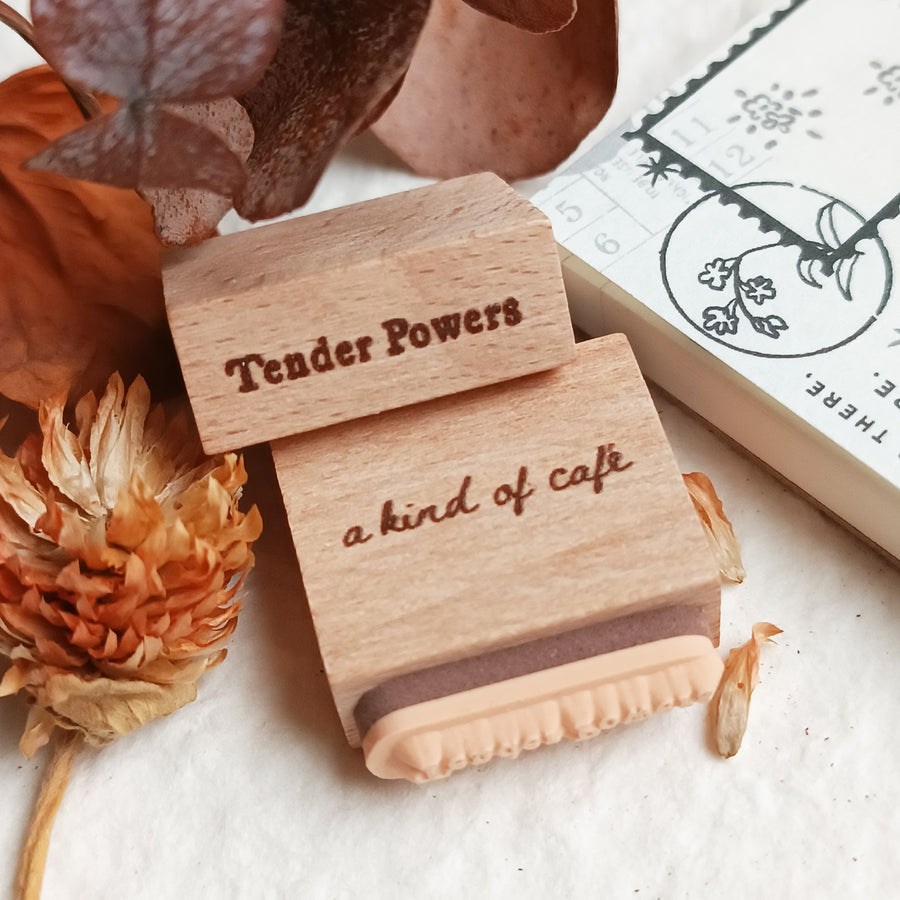 A kind of café 什物 word Rubber Stamp - Quiet Hours ,Tender Powers, Journal ,Stationery Lovers