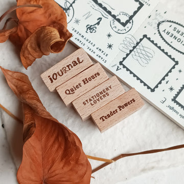 A kind of café 什物 word Rubber Stamp - Quiet Hours ,Tender Powers, Journal ,Stationery Lovers