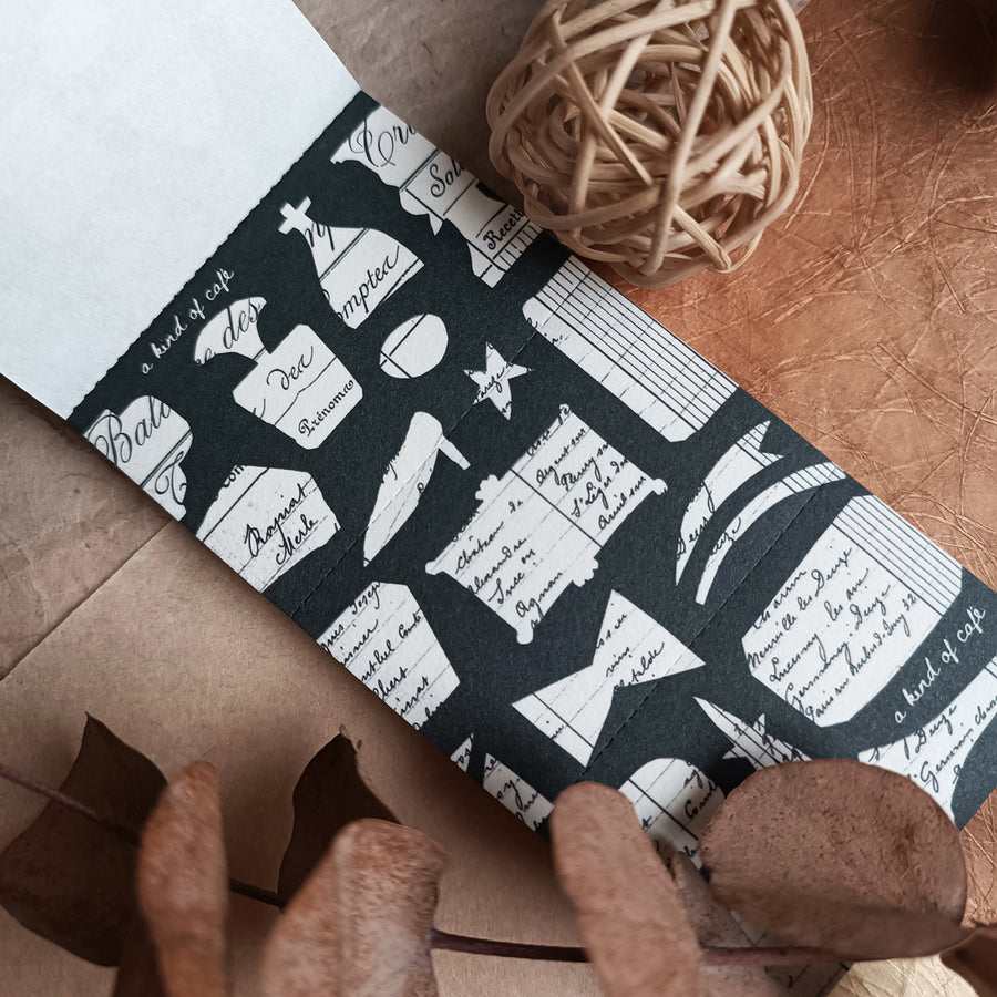 A kind of café 什物 Three-Split Notepad - Vintage Script