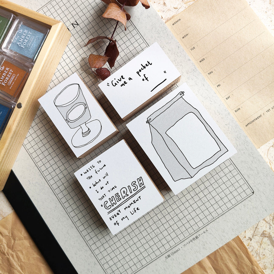 Sycolexxx Ugly Cats Rubble Stamp Set -  Pastry bag & Cup