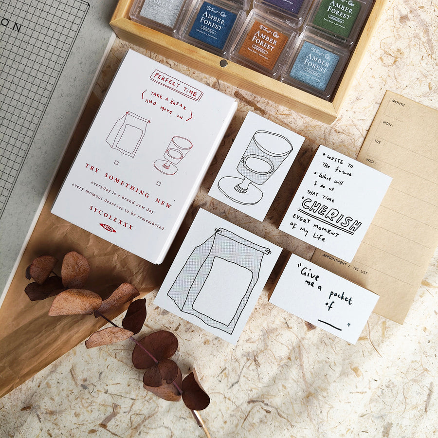 Sycolexxx Ugly Cats Rubble Stamp Set -  Pastry bag & Cup