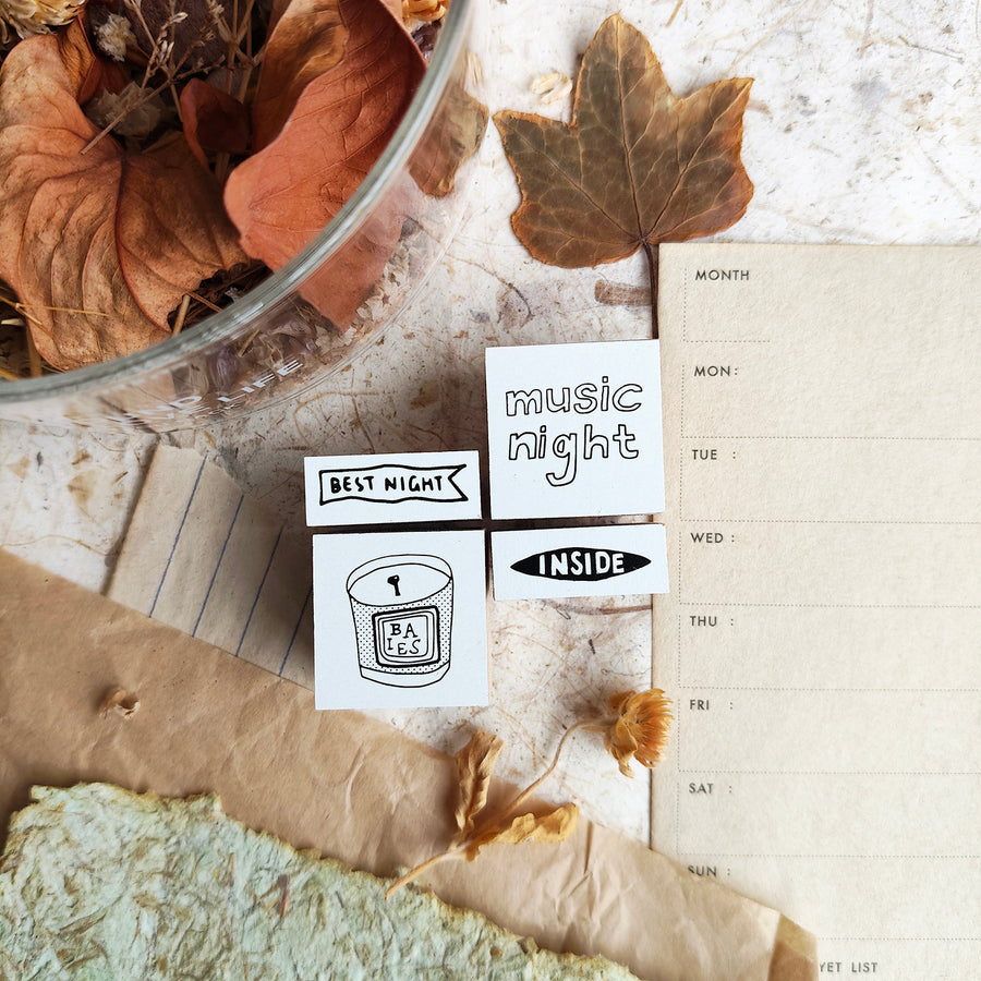 Sycolexxx Ugly Cats Rubble Stamp Set - Candle (4 in 1 Set)