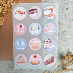 Shoichiro Tobimatsu Bakery Circle Sticker Sheet