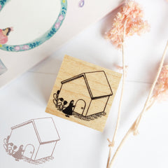 Kin.iro.hitode rubber stamp - A House and a Girl