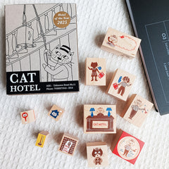 Sycolexxx Ugly Cats Rubble Stamp Set - Cat Hotel